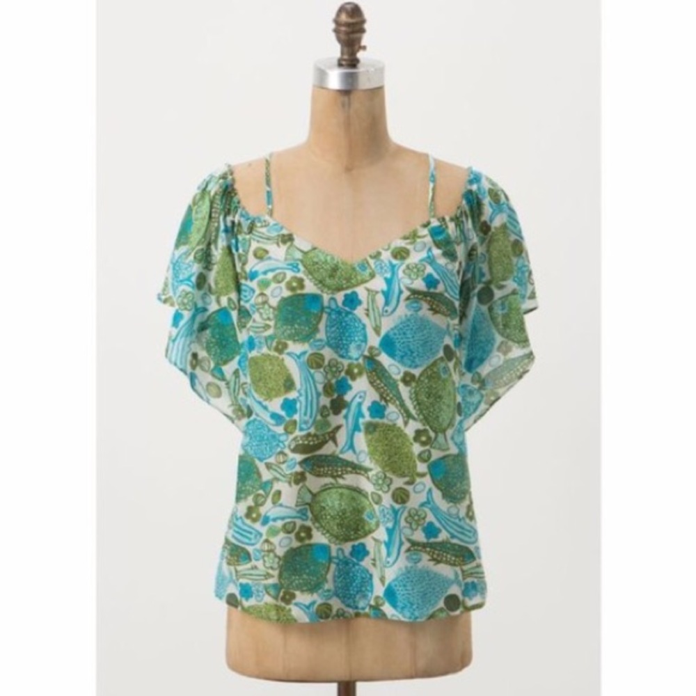 Anthro Vanessa Virginia Silk Blend Top